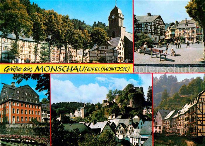 Monschau Montjoie NRW Rurpartie Marktplatz Rotes Haus Burgruine Haller