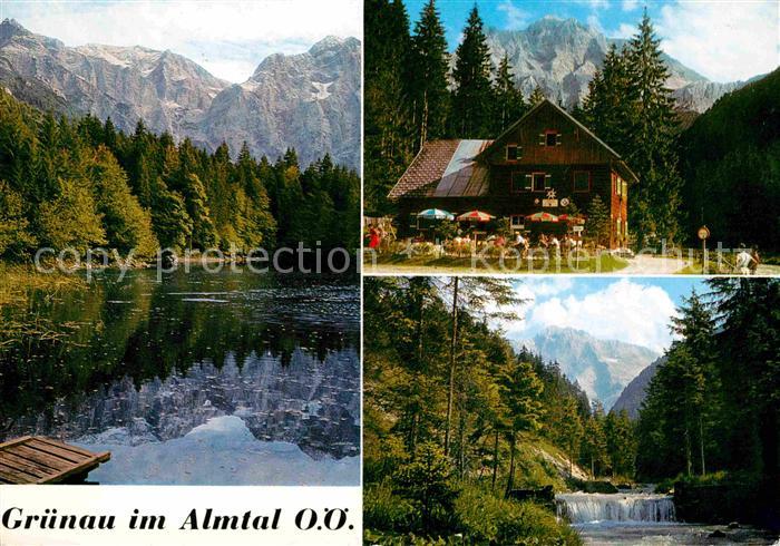 Gruenau Almtal Grosser oedsee Almtalerhaus mit Schermberg In der Hetzau