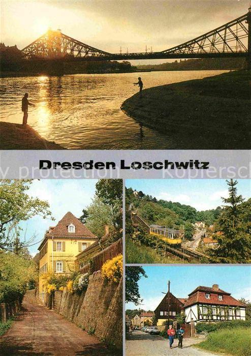 DRESDEN Elbe Blaues Wunder Koernerhaus Standseilbahn