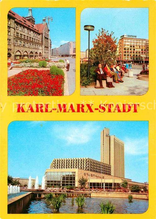 Karl-Marx-Stadt Rathaus Strasse der Nationen Stadthalle Interhotel Kongress