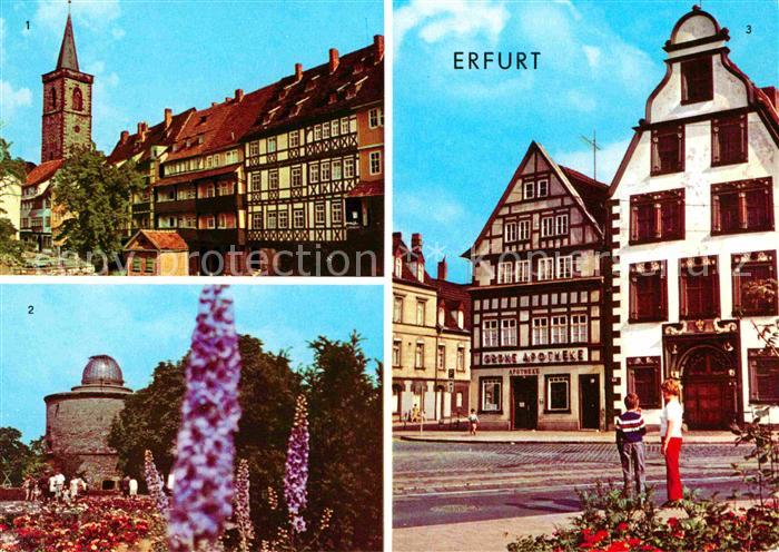 ERFURT  CITY Kraemerbruecke IGA Volkssternwarte Weinrestaurant Hohe Lilie