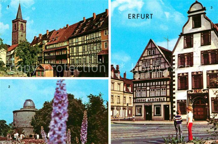 ERFURT CITY Kraemerbruecke IGA Volkssternwarte Weinrestaurant Hohe Lilie