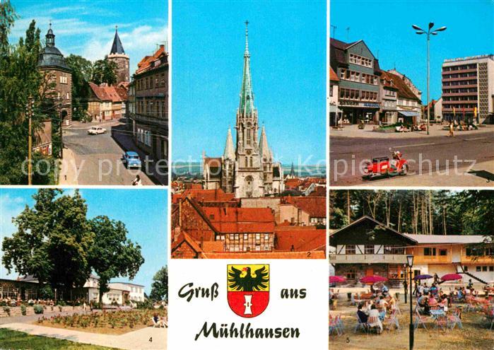 Muehlhausen Thueringen Inneres Frauentor Rabenturm Marienkirche Wilh Pieck Platz