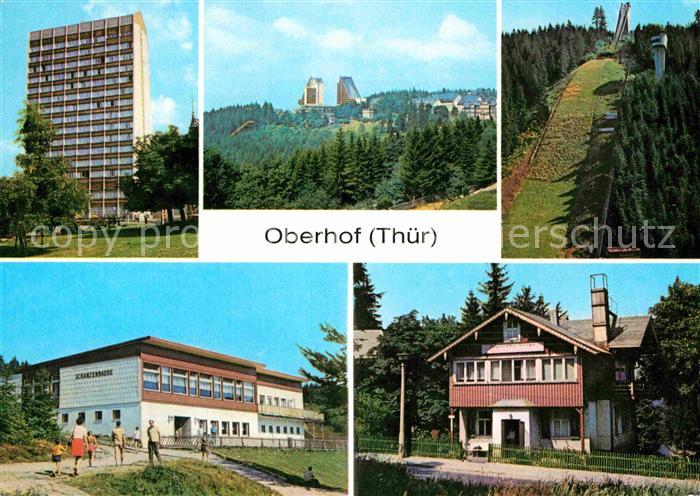 Oberhof Thueringen FDGB Erholungsheim Rennsteig Interhotel Panorama Schanze am R