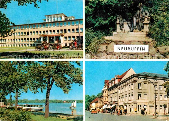 Neuruppin Poliklinik Fontane Denkmal Dampferanlegestelle Karl Marx Strasse