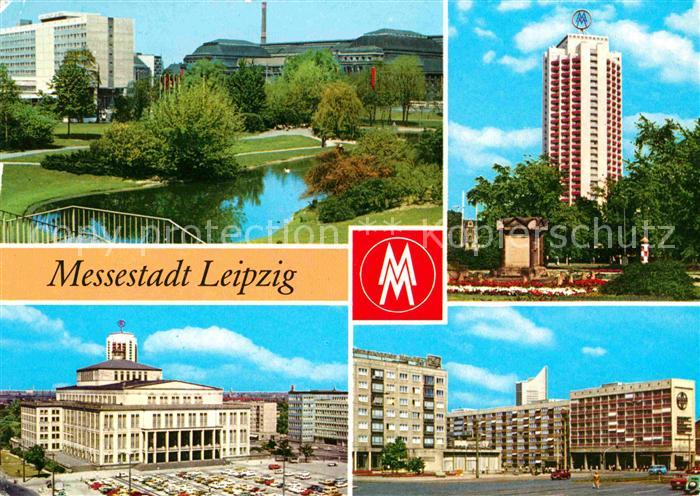 LEIPZIG Sachsen Schwanenteich Interhotel Stadt Leipzig Wohnhochhaus Opernhaus Am
