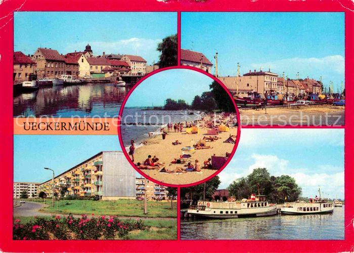 ueckermuende Hafen ueckerbruecke Neubauten Schiffsanlegestelle Strand