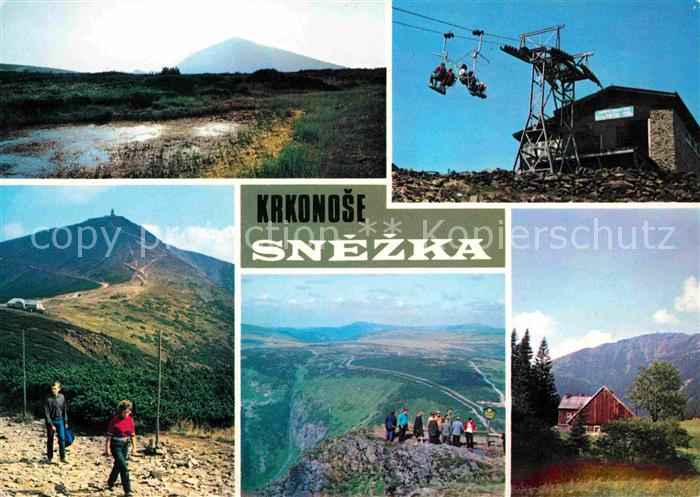 Snezka Schneekoppe Krkonose Riesengebirge Landschaftspanorama Sessellift Wanderg