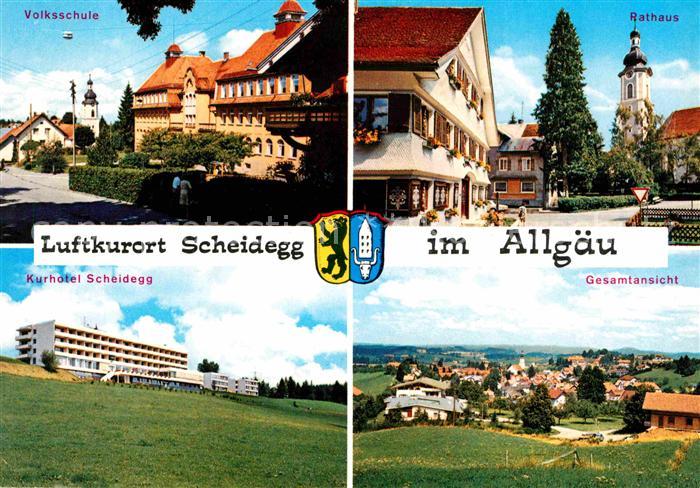 Scheidegg Allgaeu Volksschule Rathaus Kurhotel Gesamtansicht Luftkurort