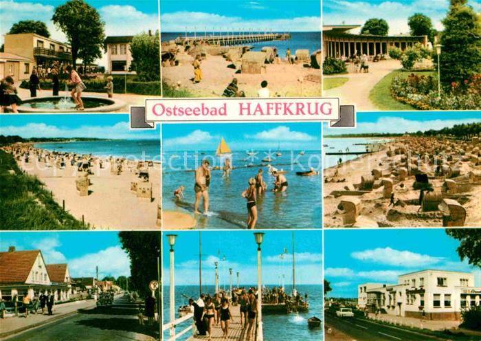 Haffkrug Ostseebad Brunnen Strand Strassenpartie Steg