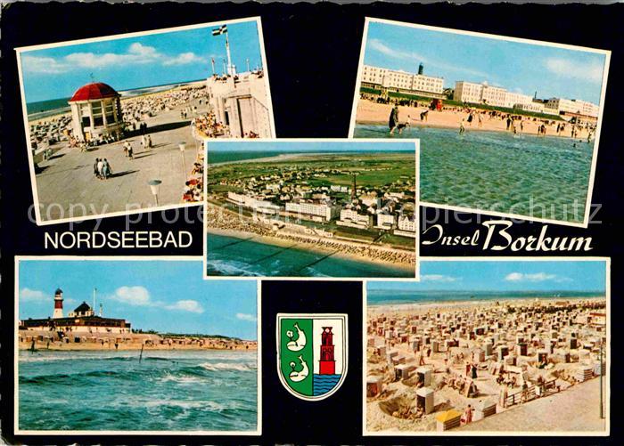 BORKUM Nordseebad Niedersachsen Strand Promenade Pavillon Leuchtturm