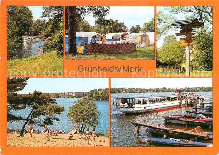 Gruenheide Mark Loecknitz Camping am Peetzsee Wanderwegweiser Werlsee Ausflugsbo