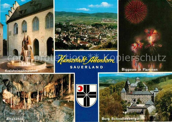 Attendorn Hansestadt Museum Biggesee in Flammen Feuerwerk Burg Schnellenberg Att