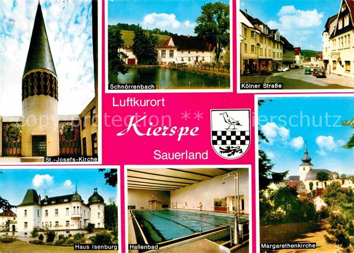 Kierspe Kirche Schnoerrenbach Koelner Strasse Hallenbad Haus Isenburg Luftkurort