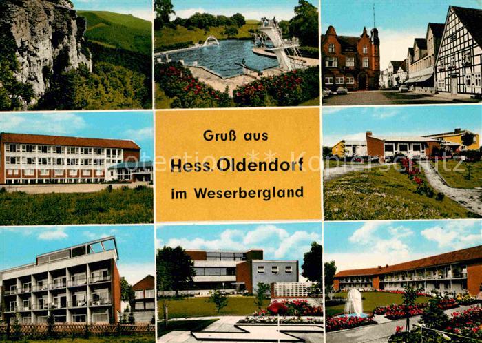 Hessisch Oldendorf Teilansichten Freibad Schule Minigolf Landschaft Felsen Weser
