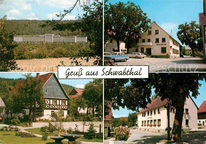 Schwabthal Sanatorium Lautergrund Gasthof Loewenbraeu Springbrunnen Blumenanlage