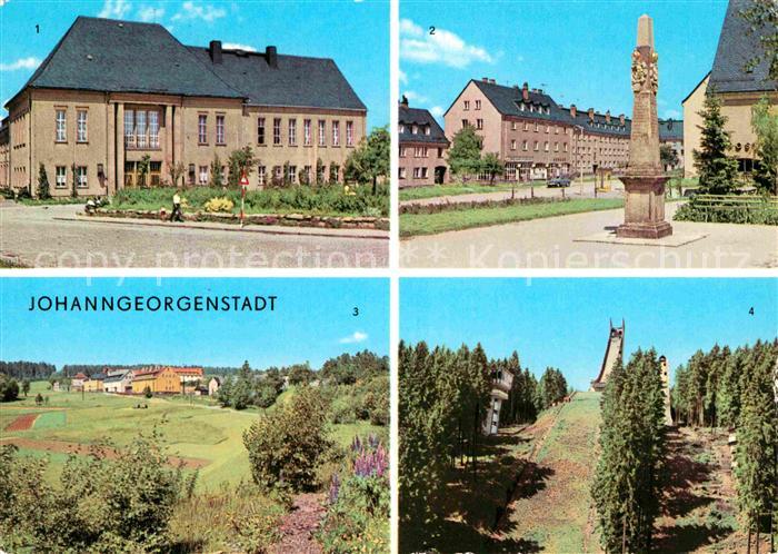 Johanngeorgenstadt Kurhaus Karl Marx Postsaeule Ferienheime Skisprungschanze