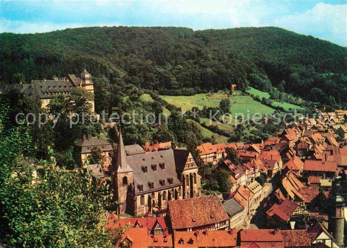 Stolberg Harz Stadtbild mit Kirche Schloss