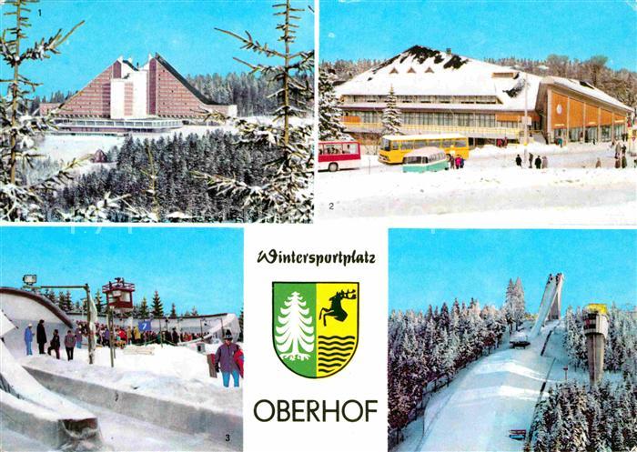 Oberhof Thueringen Interhotel Panorama Gaststaette Oberer Hof Rennschlittenbahn