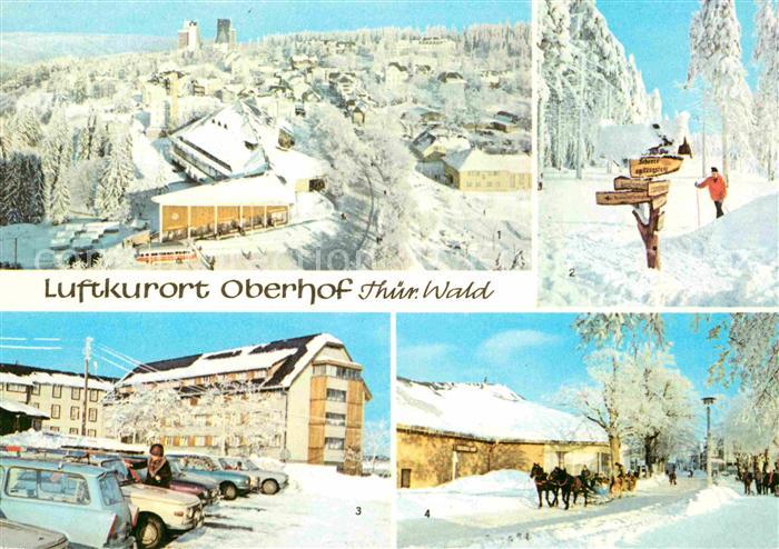 Oberhof Thueringen Winterpanorama Luftkurort FDGB Erholungsheim Rennsteig Wegwei