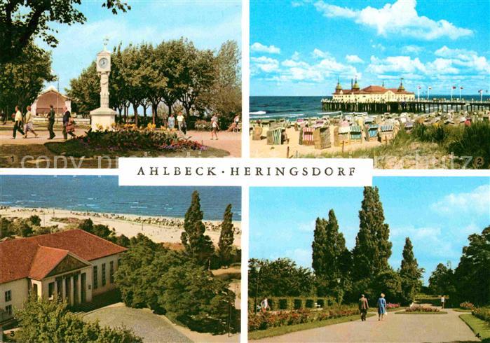 Insel Usedom Ahlbeck Kurpark Musikpavillon Standuhr Seebruecke Heringsdorf Kultu