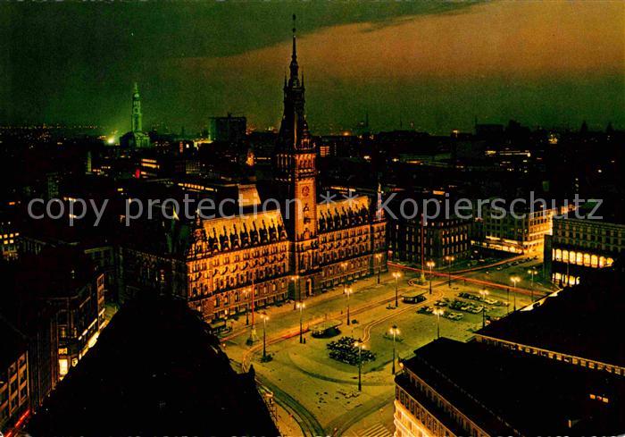 HAMBURG  CITY Rathaus Nachtaufnahme