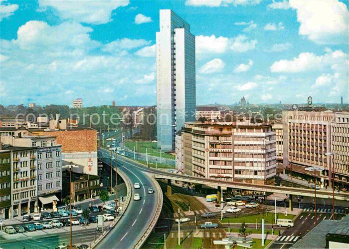 DuessELDORF  CITY Blick zur neuen Hochstrasse Hochhaus
