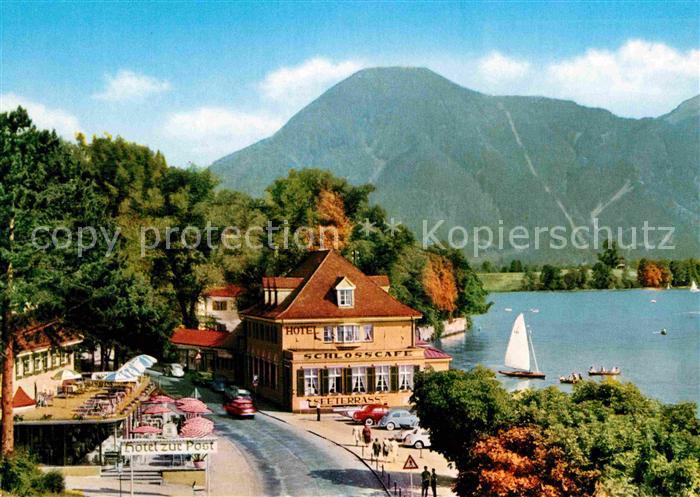 Tegernsee Bayern Seehotel Alte Post und Schlosscafe mit Wallberg Bayerische Vor