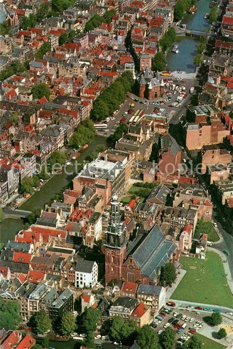 Amsterdam Niederlande Luchtopname van de Zuiderkerk en de Waag Kirche Waage