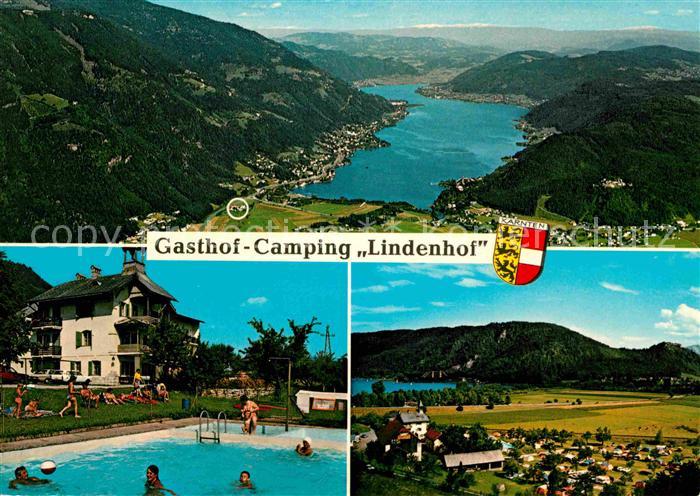 Annenheim Ossiacher See Gasthof Camping Lindenhof Swimming Pool Alpen Fliegerauf