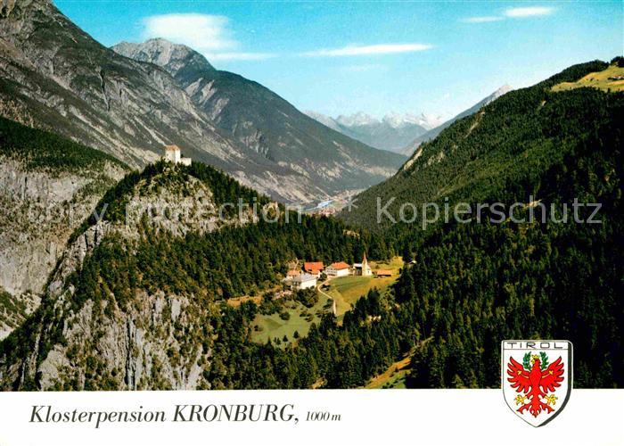Zams Klosterpension Kronburg Wallfahrtsort Alpen Fliegeraufnahme