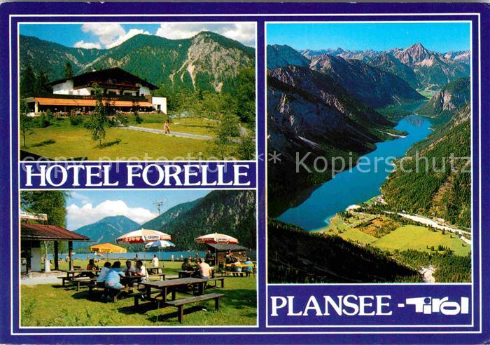 Reutte Tirol Hotel Forelle Plansee Alpenpanorama Fliegeraufnahme