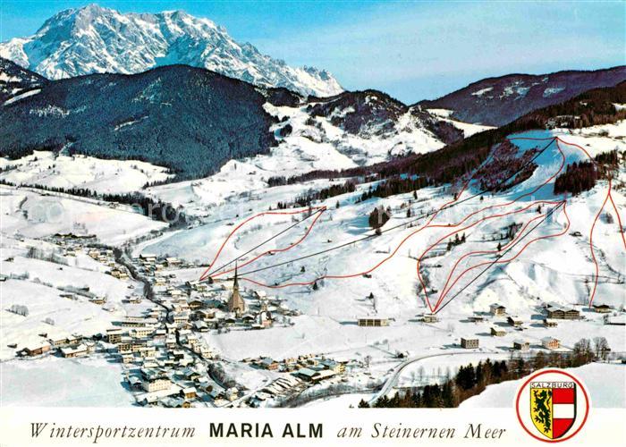 Maria Alm Steinernen Meer Wintersportzentrum Skipisten Alpenpanorama Fliegeraufn