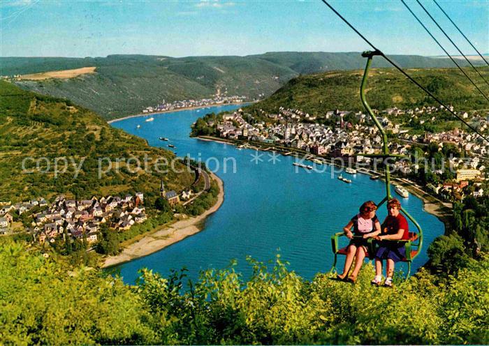 Boppard Rhein Sesselbahn Panorama Rheintal
