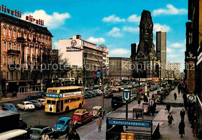 BERLIN  CITY Kurfuerstendamm mit alter und neuer Kaiser Wilhelm Gedaechtniskirch