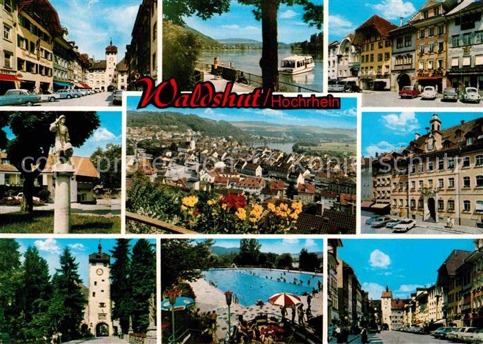 Waldshut-Tiengen Teilansichten Rheinpromenade Denkmal Freibad Torbogen