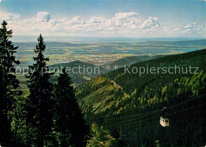 Schauinsland Panorama Blick auf Bergbahn Schwarzwald und Freiburg Breisgau