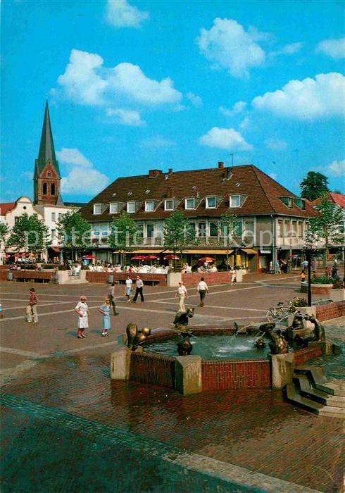 Lingen Ems Markt mit Fabelbrunnen