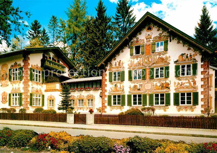 OBERAMMERGAU Bayern Haensl und Gretl Heim Fassadenmalerei Maerchen Passionsspiel