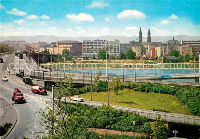 Ludwigshafen Rhein Teilansicht Rheinbruecke