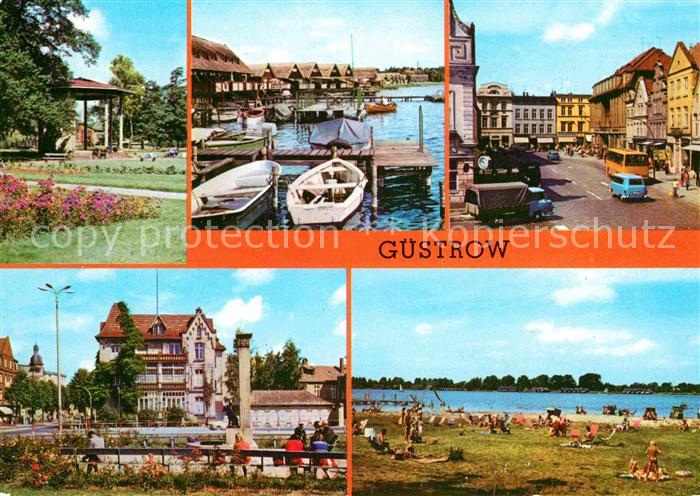 Guestrow Mecklenburg Vorpommern Rosengarten Bootshaeuser am Inselsee Markt John