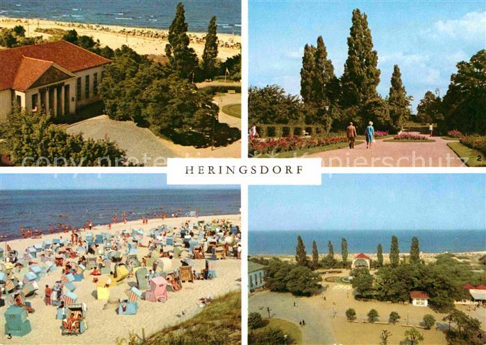Heringsdorf Ostseebad Usedom Kulturhaus Kurpromenade Strand Kurpark mit Musikpav