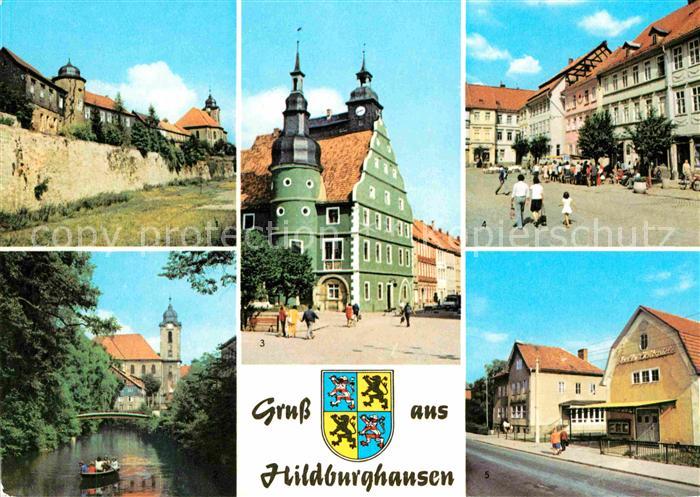 Hildburghausen Stadtmauer Friedenspark Rathaus Marx Engels Platz Leninstrasse