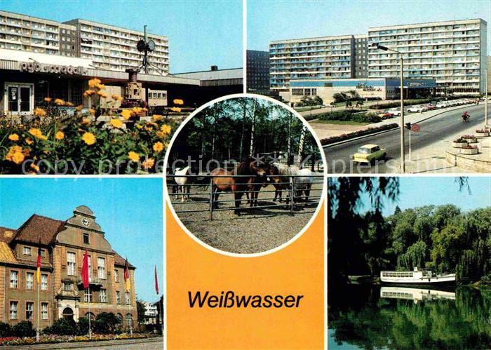 Weisswasser Oberlausitz Wohnkomplex am Wasserturm Kaufhaus Magnet Tiergarten Rat