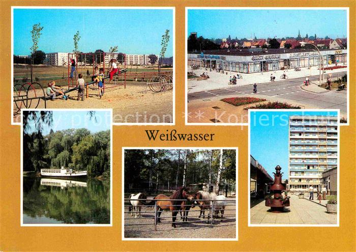 Weisswasser Oberlausitz Freizeitzentrum Lutherstr Brechtstr Jahnteich mit Schiff