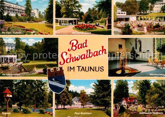 Bad Schwalbach Kurhotel Stahlbrunnen Kurpark Weinbrunnen Moor Badehaus Golfhaus