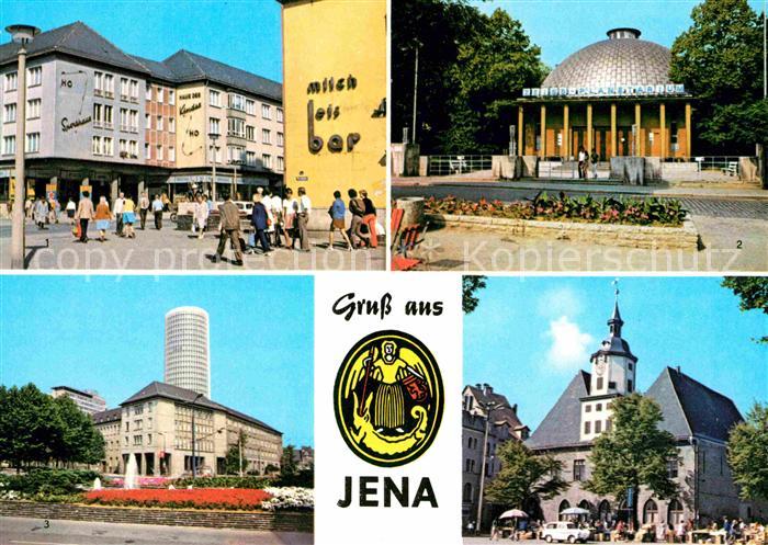 Jena Thueringen Kirchplatz Zeiss Planetarium Uni Hochhaus Historisches Rathaus