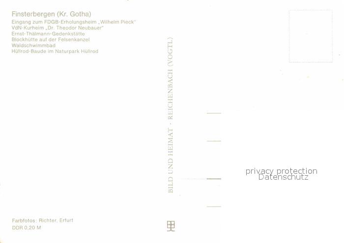 Finsterbergen FDGB Erholungsheim Wilhelm Pieck VdN Kurheim Theo Neubauer Thaelma – Bild 2