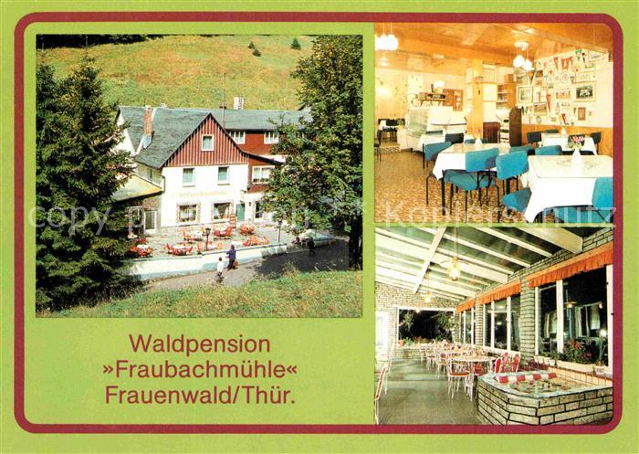 Frauenwald Thueringen Waldpension Fraubachmuehle Gaststube Glasveranda