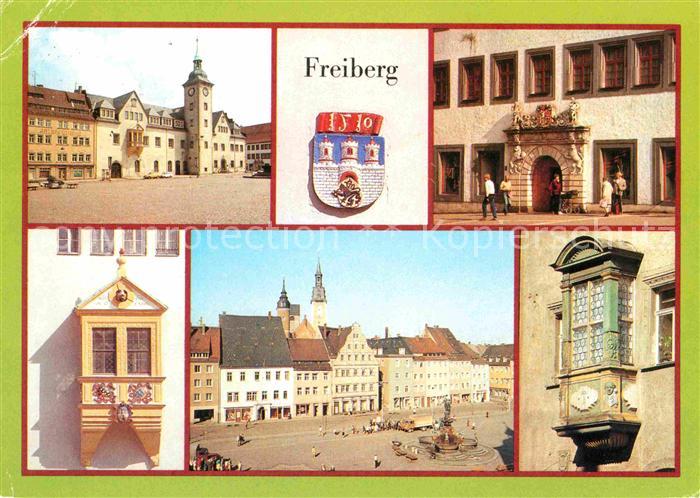 Freiberg Sachsen Rathaus Portal Erker Obermarkt Barock Erker Meissner Gasse